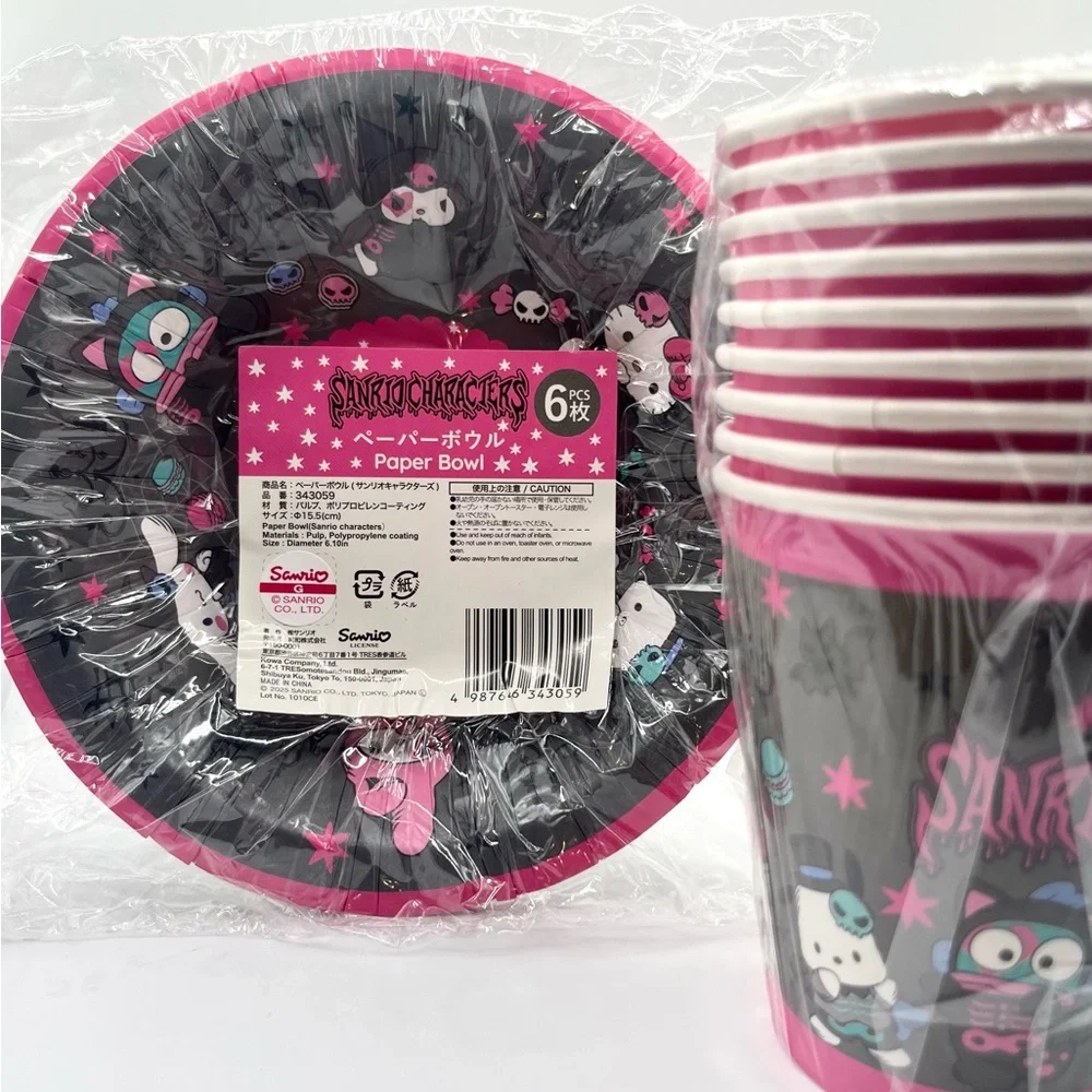 Sanrio Characters Paper Bowls and Cups Set